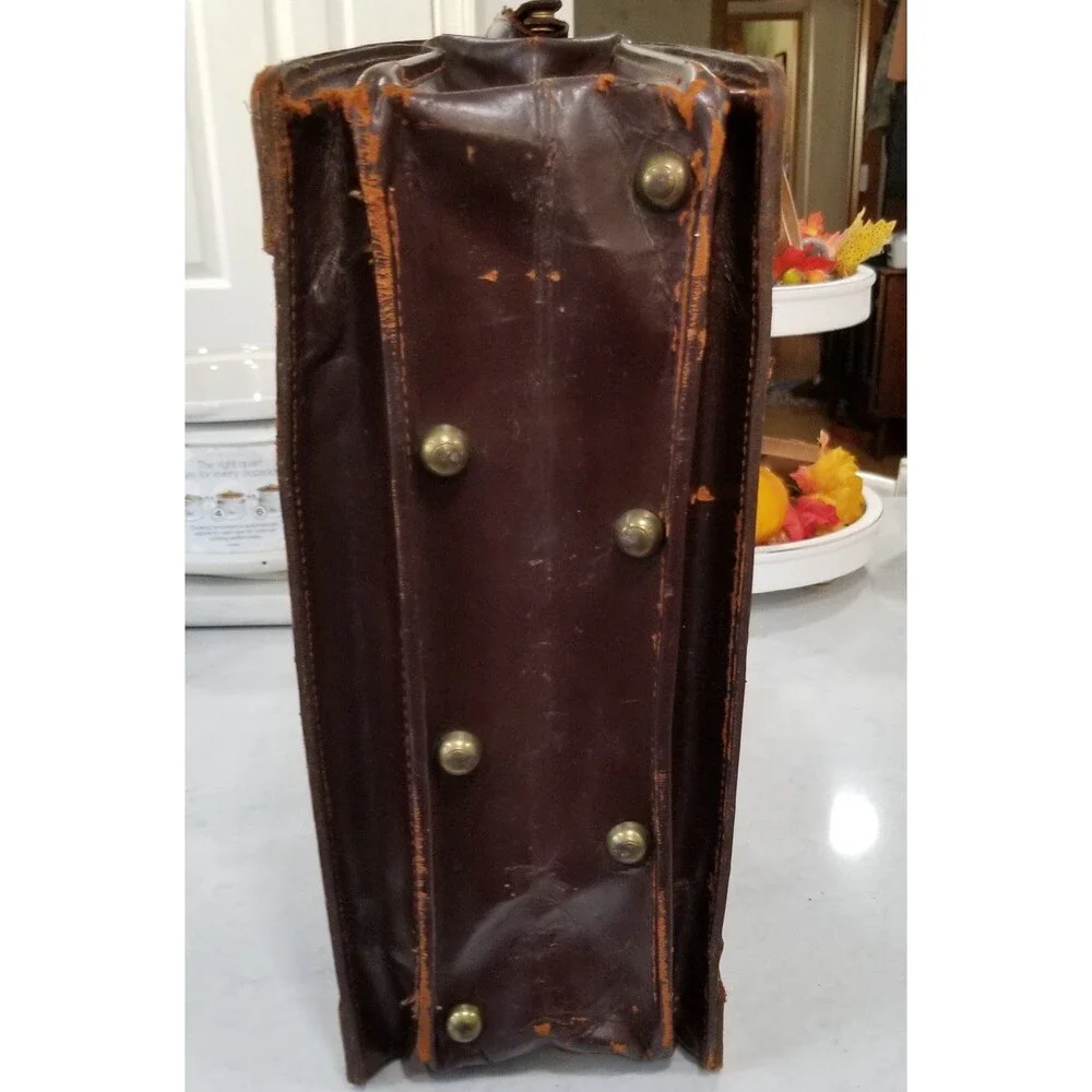 Vintage Crestlock lawyer bag briefcase genuine cowhide